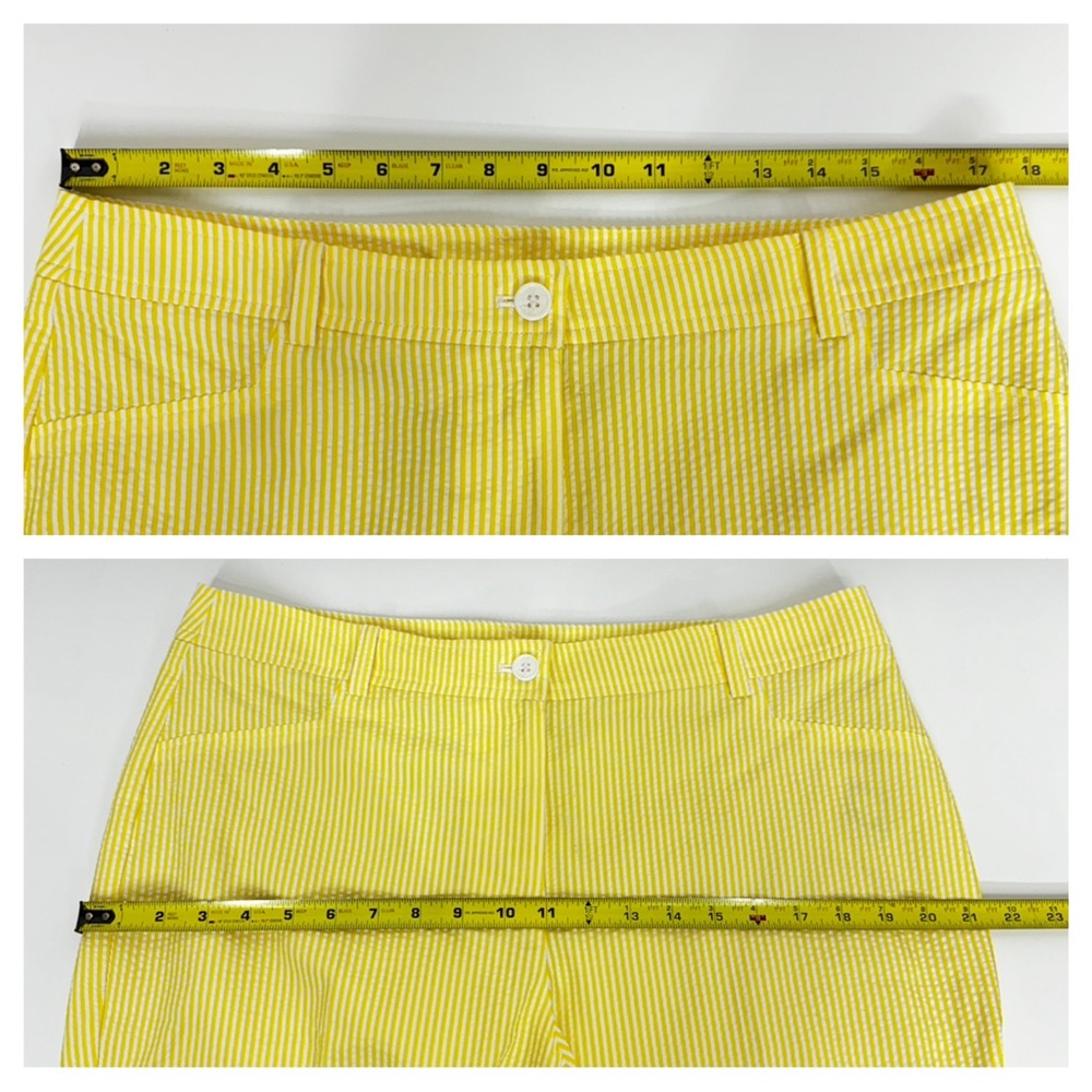 Anne Klein Daffodil Yellow White Stripe Seersucker Dress Pants Dressy Casual Nwt - Picture 13 of 16